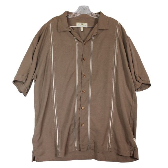 Island Shores‎ Mens Washable Silk 1005 Silk Button Down Shirt Size 2XL - Picture 1 of 7